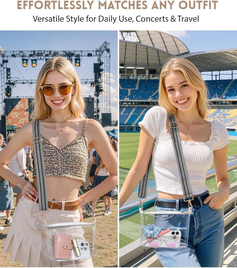 FANGSUN Clear Purse for Women, Clear Crossbody Bag Stadium Approved, Small Transparent Handbag for Concert Event Festival - Image 1